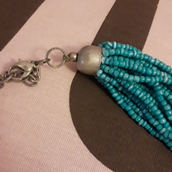 Statement Turquoise Beaded Necklace - Picture 3 of 4